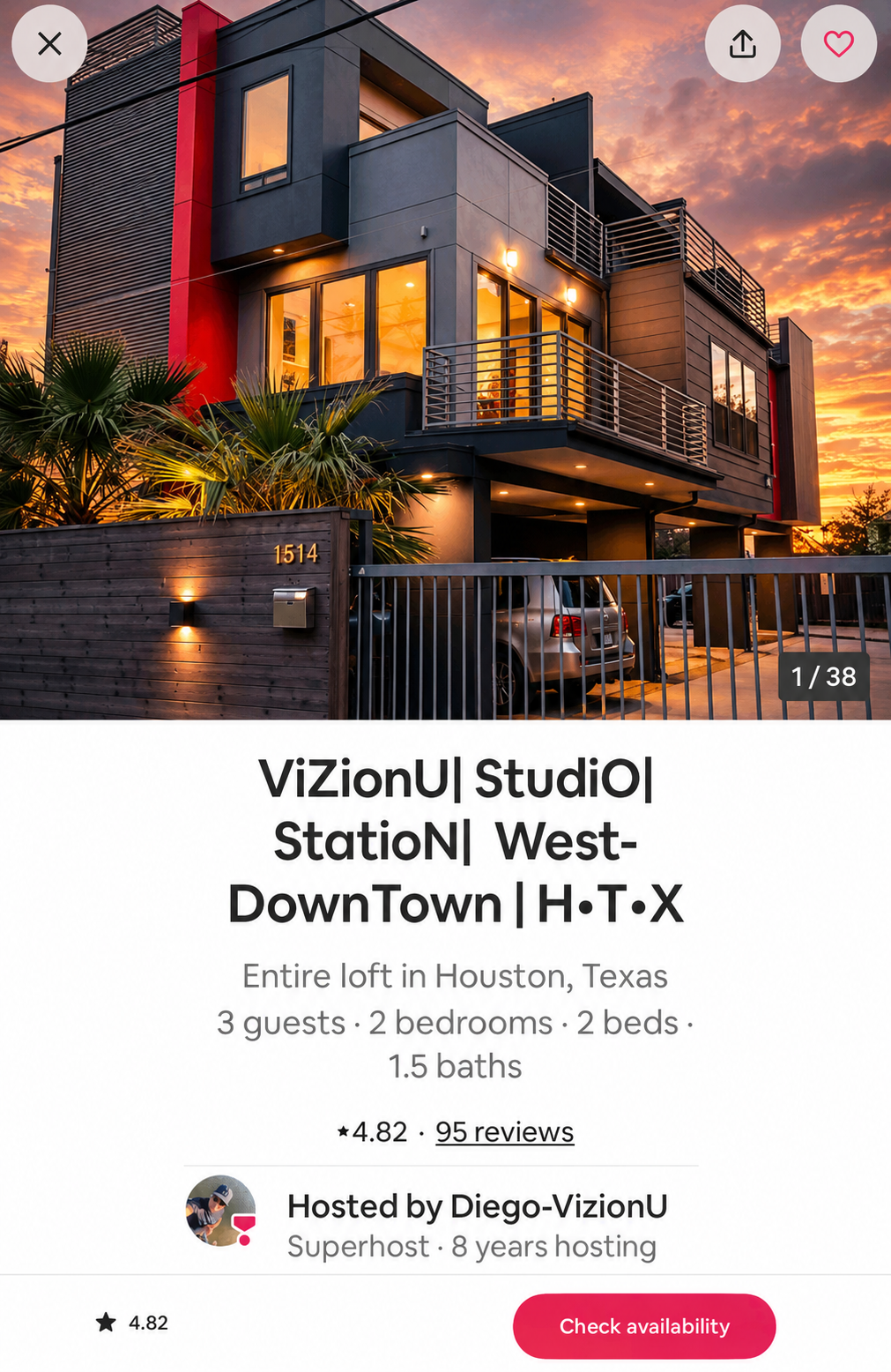 Previous Airbnb listing