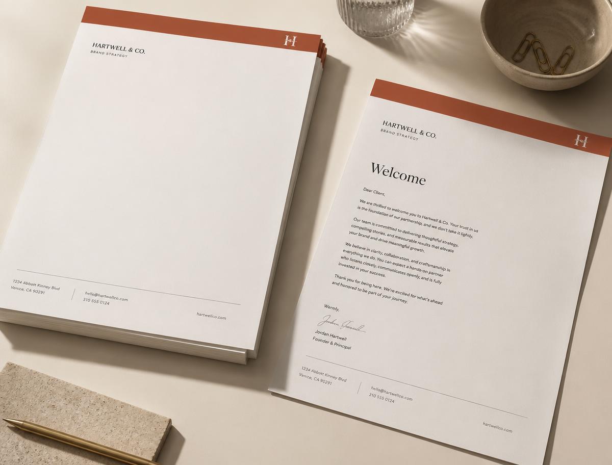 Printed letters and branded letterhead stationery